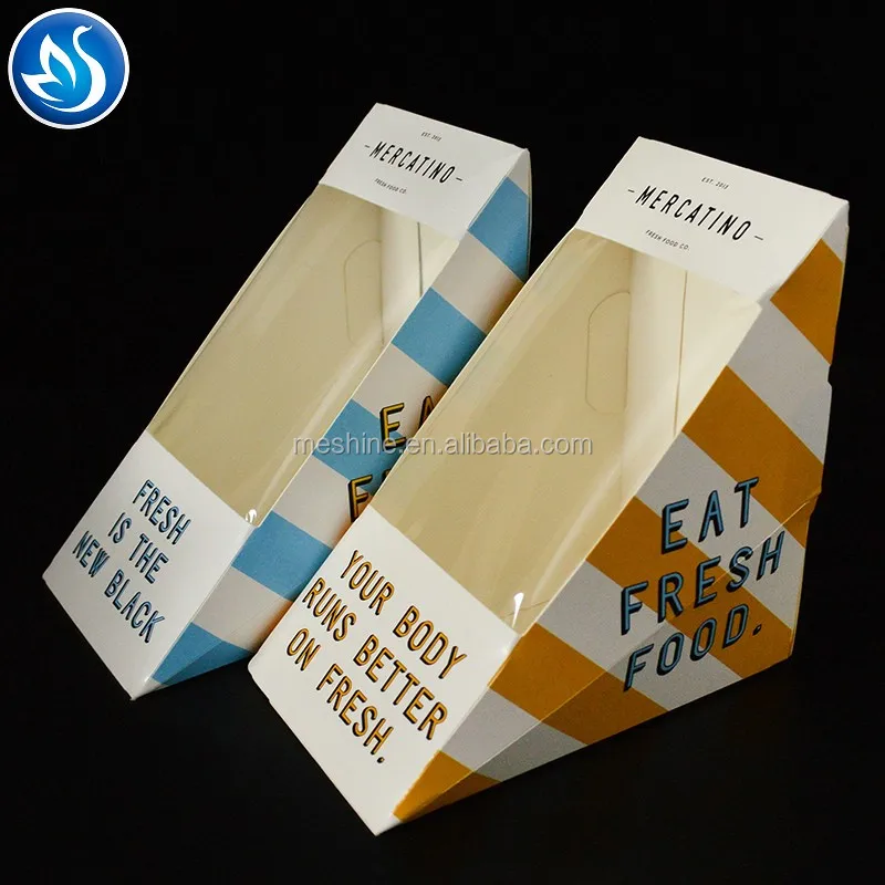 Custom Printing Disposable Paper Packaging Sandwich Box Kraft Paper