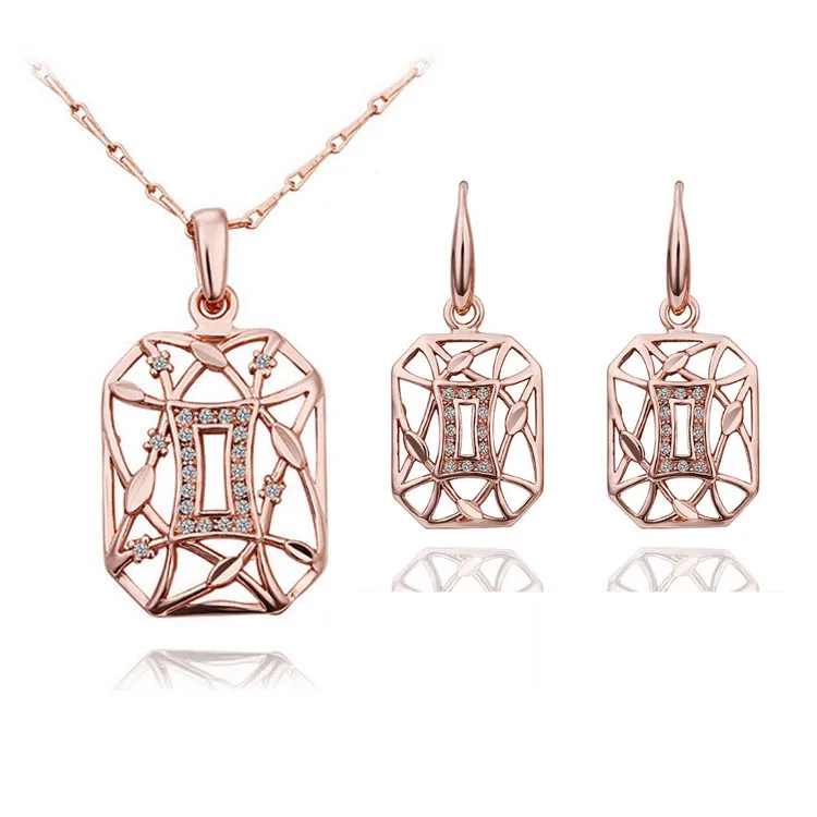 

Free shipping vogue jewellery gold plated rectangle pendant necklace Suit, Color/orange red/sea blue/rose red