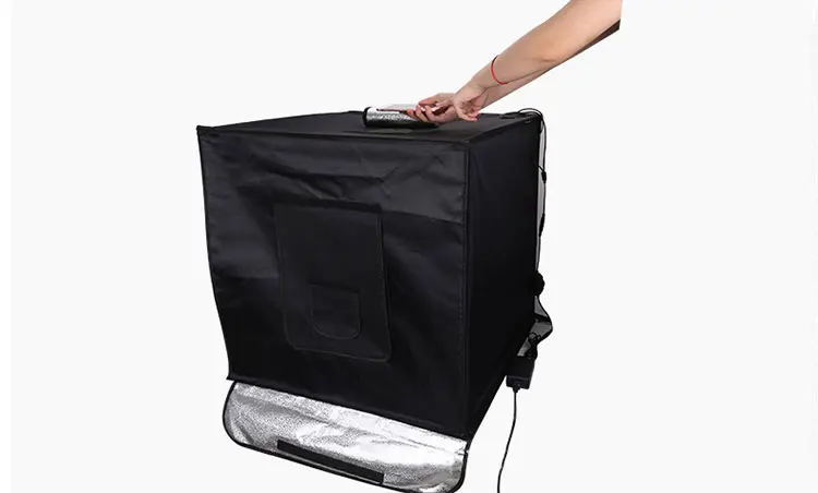 JingYing cheap high quality portable black 60cm toy jewellery product led photography photo studio light box for photography