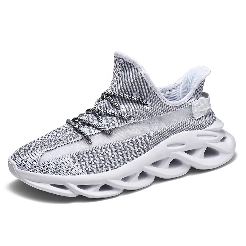 

Professional footwear factory new trending hot selling flying knitting mesh upper breathable fashion sports shoes, 3 color ways