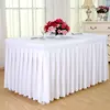 Wholesale white wedding square table cover table skirt