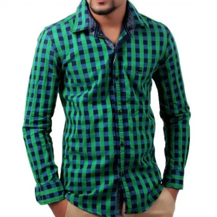 camisa verde de cuadros