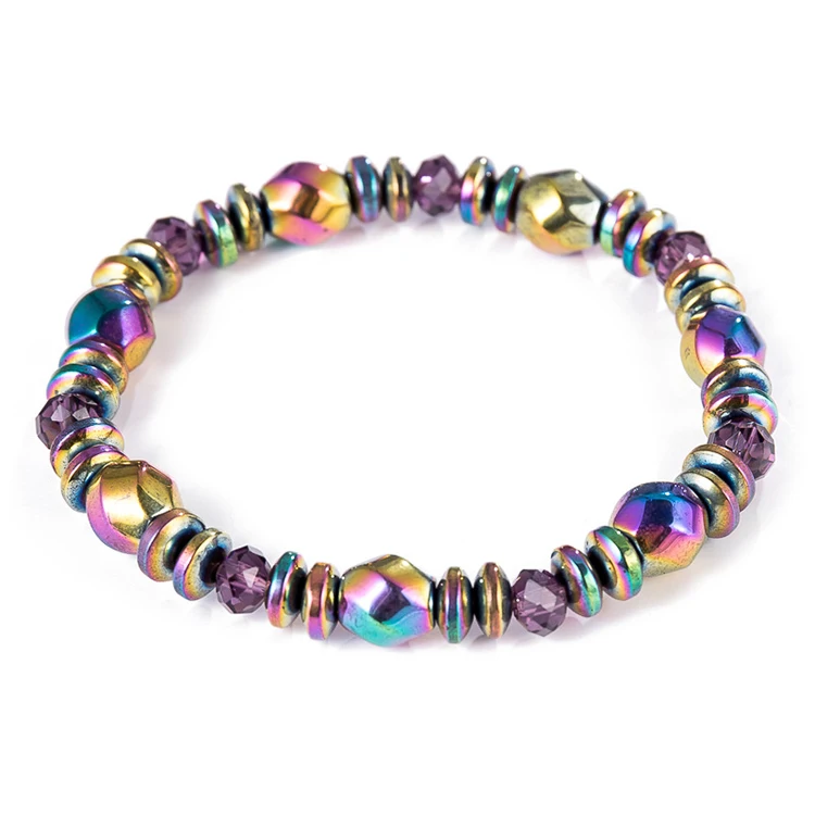 

Colorful Hematite Magnetic Bracelet For Weight Loss Slimming Bangles Black Gallstone Health Care Accessories (KB8066), As picture