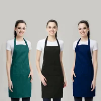 

Wholesale Custom Made T/C Cotton Twill Promotional Kitchen Bib Aprons With Pockets Durable