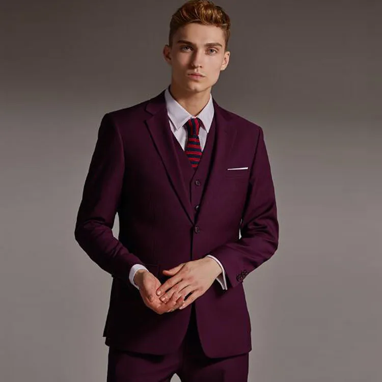 

latest design Custom cheap wine red coat pant men weeding suit men's suits made in China