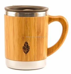 Image of Custom 2018 high quality eco friendly bamboo thermal infuser unique travel coffee mug
