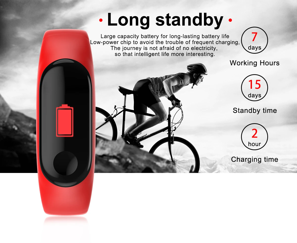 m3 fitness tracker colorful wholesale smart band good quality waterproof ip68 bluetooth gps for men and women