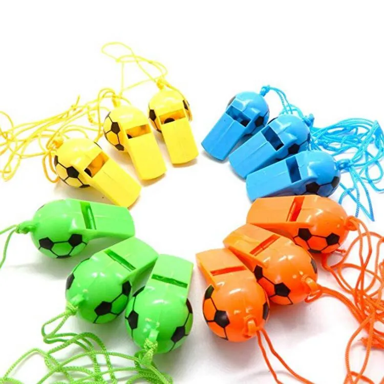 Cy231 New Toys Supplies Colorful Plastic Football Whistle Small