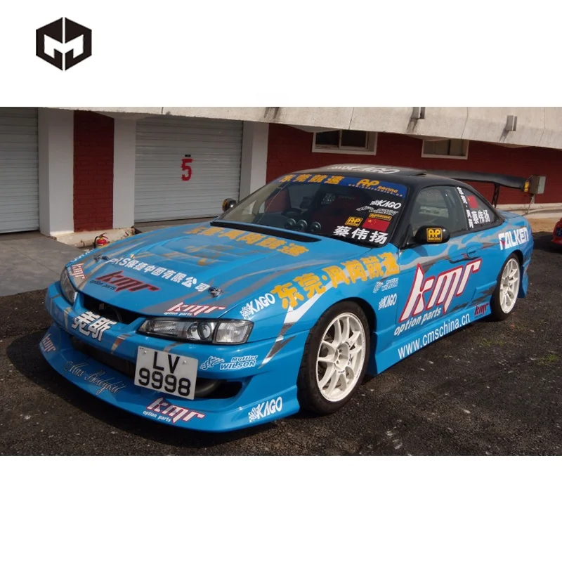 玻璃纤维前后保险杠侧裙漂移风格车身套件日产 s14 - buy s14 车身套