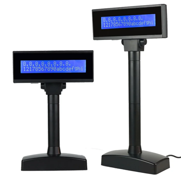 Usb Portable Kiosk Handheld Pos Android 2 Lines Lcd Pole Customer