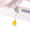 arrowhead charm 925 sterling silver 18k gold plating natural amber pendant with necklace for women 925 solid silver