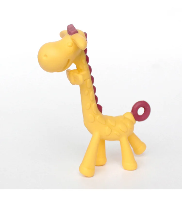 New Hot Selling Cute Cartoon silicone giraffe baby teether toy