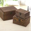 Set of 3 Vintage Style Wood Decorative Nesting Boxes, Jewelry & Trinket Storage Chests with Latch, Brown