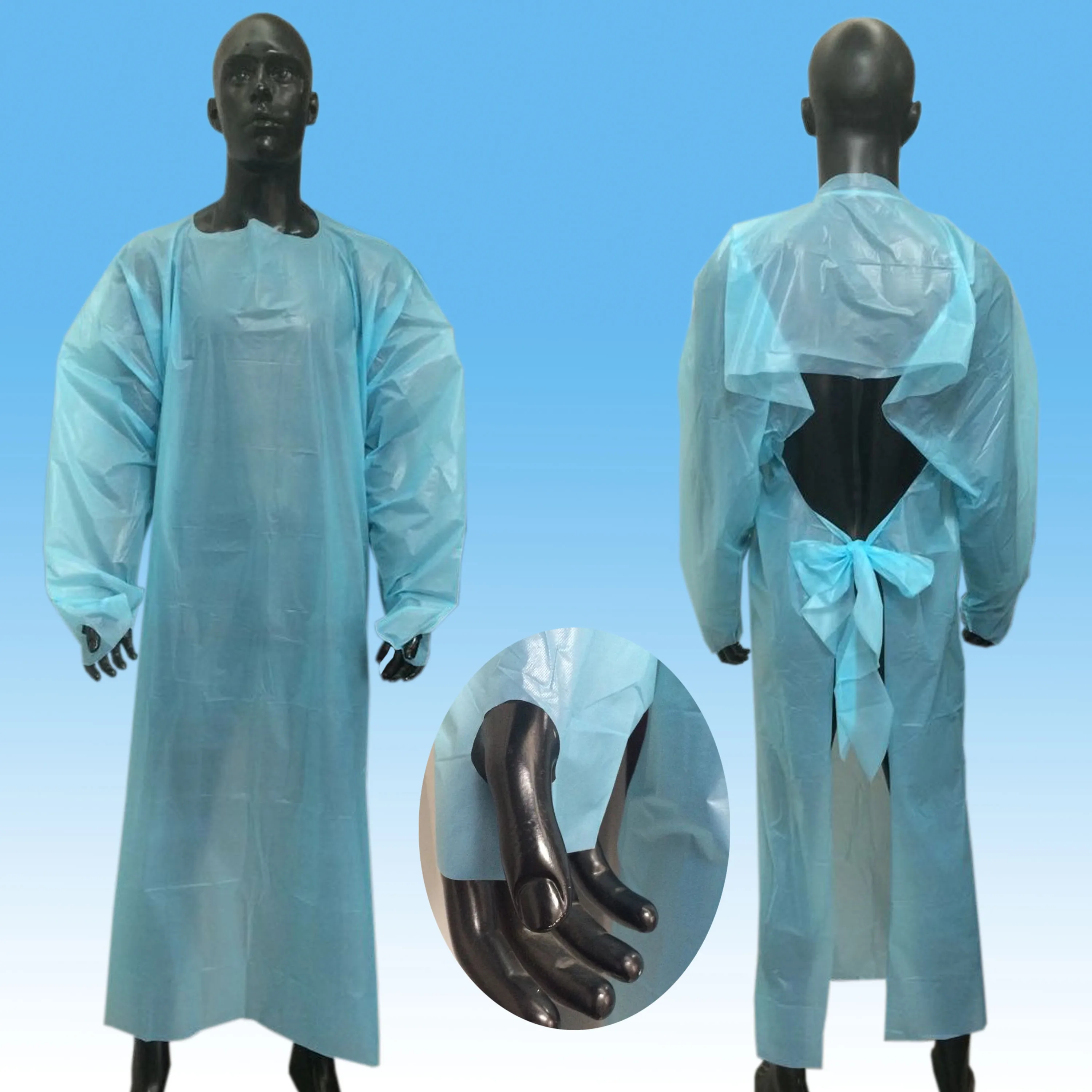 anti blood disposable medical clothing cpe gown fo