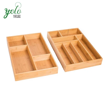 2 Pc Bamboo Drawer Organizer Drawer Cutlery Tray Buy Bamboo