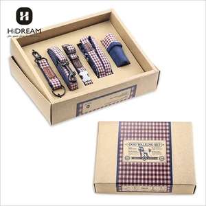 Image of HiDREAM HD011001-04 Mary Jane blue dog leash, collar and harness gift box with small pouch and key chain gift