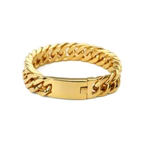 

Wholesale New Arrivals Top Quality Shiny Finished Curb Link Gold Chain Bracelet for Men