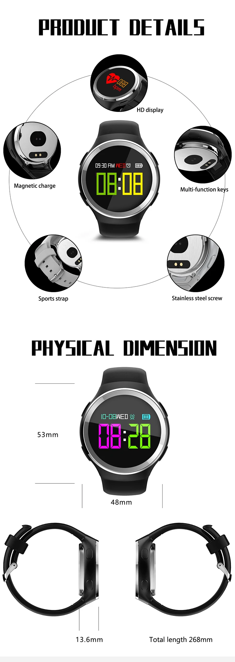 IP 68 heart rate consumer electronics in March Expo smart wristbracelet