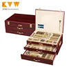 135 pieces gold flatware stainless steel cutlery set with wooden case