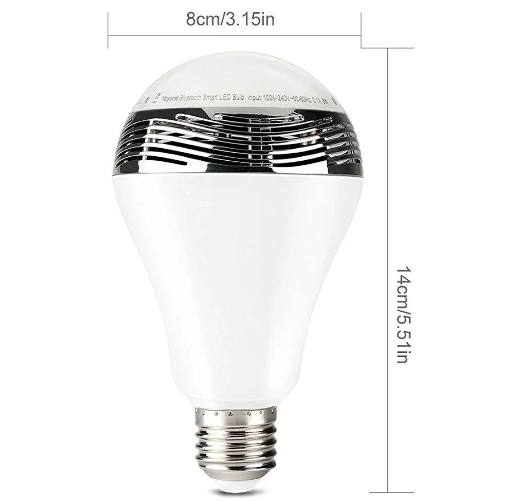New Bluetooth Smart LED Light Bulb with IOS and Android System Music Speaker Player RGB White Bulb Lamp Audio