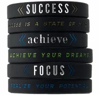 

Custom "Success, Achieve, Focus" - Motivational Silicone Wristbands with Inspirational Messages