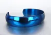 Bling Bright Blue Open End Cufflink Bangle New Stainless Steel Mens Bangle Bracelet