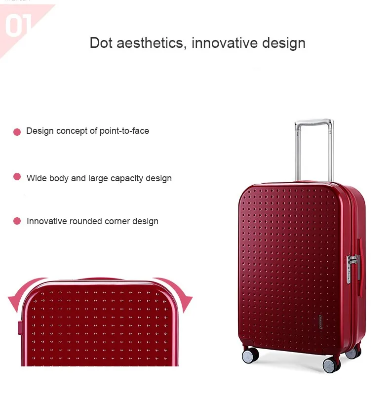 Elegant Travel 20 24 Inch Luggage Abs Pc Dot Fashion Innovative ...