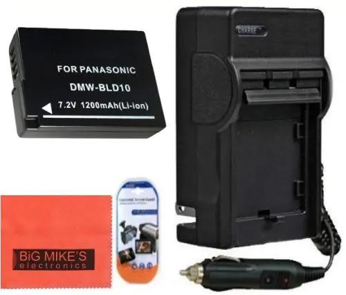Advanced Accessory Kit with High Capacity DMW-BLD10 Extended Battery 1 Hour Rapid Charger and Much More for Panasonic GF2 Deluxe Camera//Camcorder Carrying Case