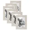 5x7 Picture Frame Wood Pattern High Definition Glass Tabletop or Wall White Woodgrain Photo Frames 5x7