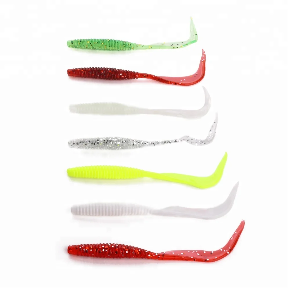 

Hengjia Soft shad plastic fishing lures plastic swim worm bass bait, Brown color
