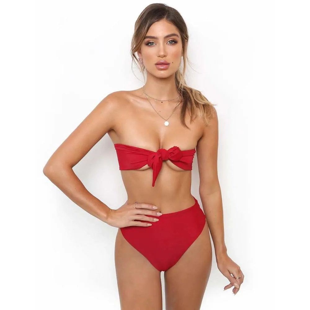 

The new knitted sexy bikini two piece swimsuit on the chest swimwear