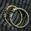 Antique Silver/Copper Wolf Head Bangle Bracelet Punk Style Viking Bangles Jewelry For Mens