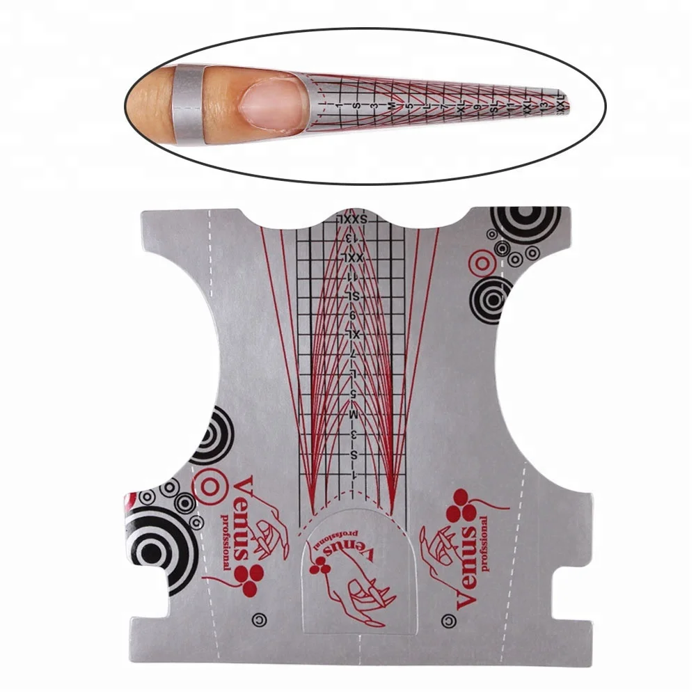 

500Pcs/Roll Nail Art Acrylic Popular Paper Nail Extension Tool Nails Forms, Silver
