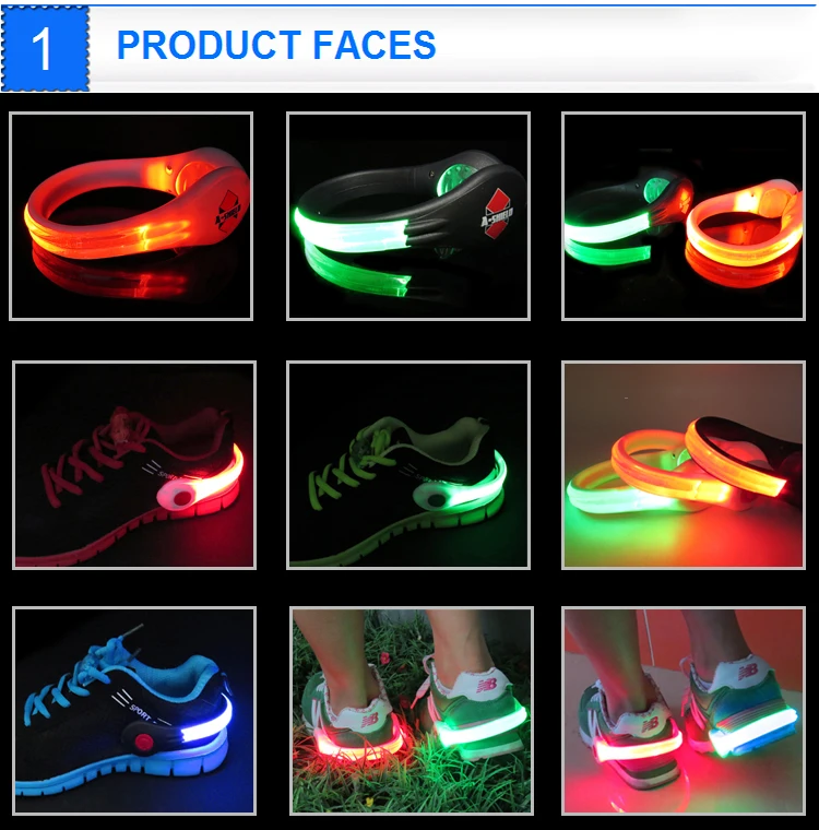 Factory LED  sneakers clip on light  Flashing Light For Runners