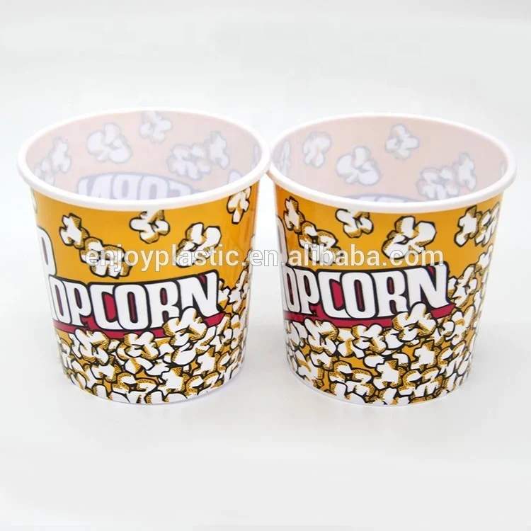 Novelty Place Retro Style Reusable 46oz Popcorn Bucket Plastic Popcorn