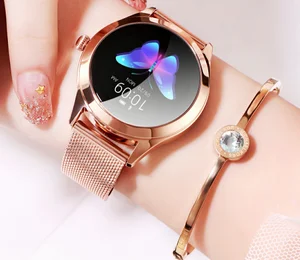 Smrat watch 2019Stainless steel shell 1.04 inch colorful touch screen 120mAh Polymer batteryIP68 waterproof rating watch women