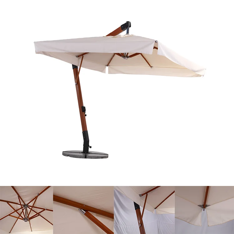 Outdoor Patio  Imported Hardwood Hanging Umbrella