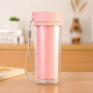 Image of Wheat straw thermos flask for drinking safe water 400ml Double wall vacuum cup