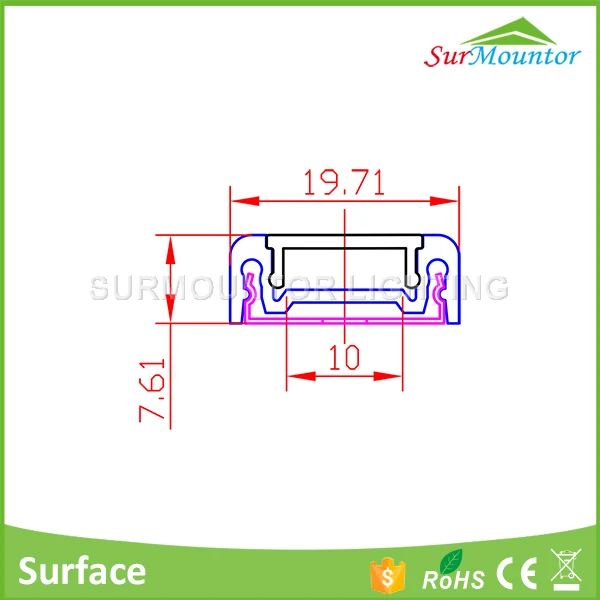 Kitchen G Handle Aluminum Profile With Led Strip Flexible For Led Cabinet Light