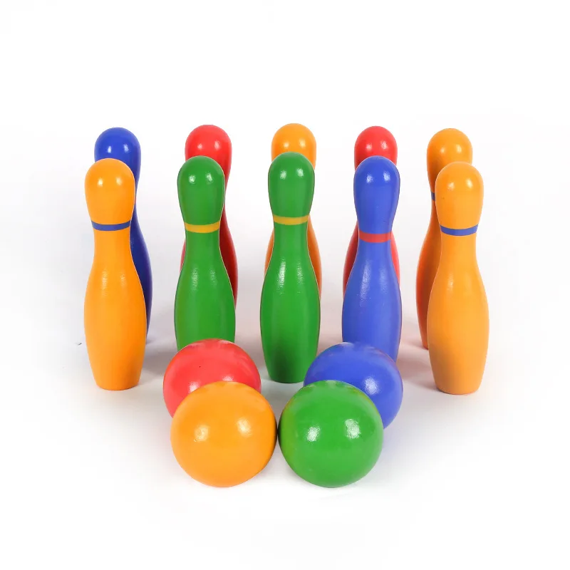 wooden skittles set