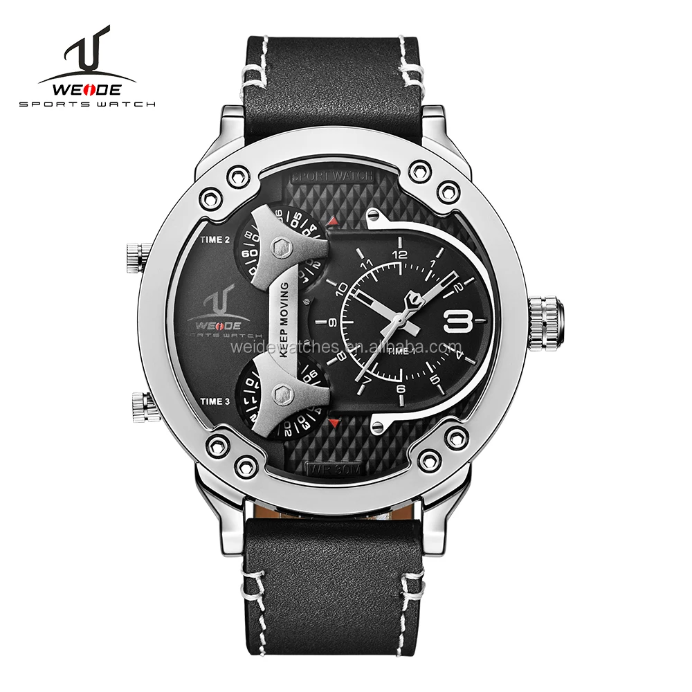 

WEIDE new arrival genuine leather watches UV1506 factory price watches men for wholesale