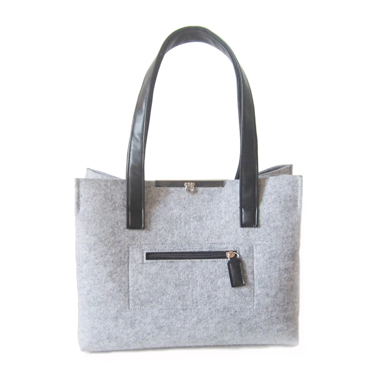 

Customized eco-friendly fashion felt tote bag shopping handbag for women, Cmyk
