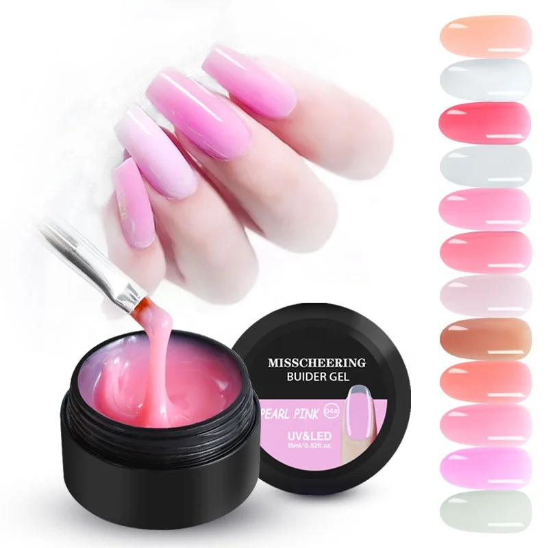 

Misscheering Poly Nail Gel 12 Colors Extension polyester resin Crystal Adhesive Jelly Gel Nails 15ml, 12 colors as photo