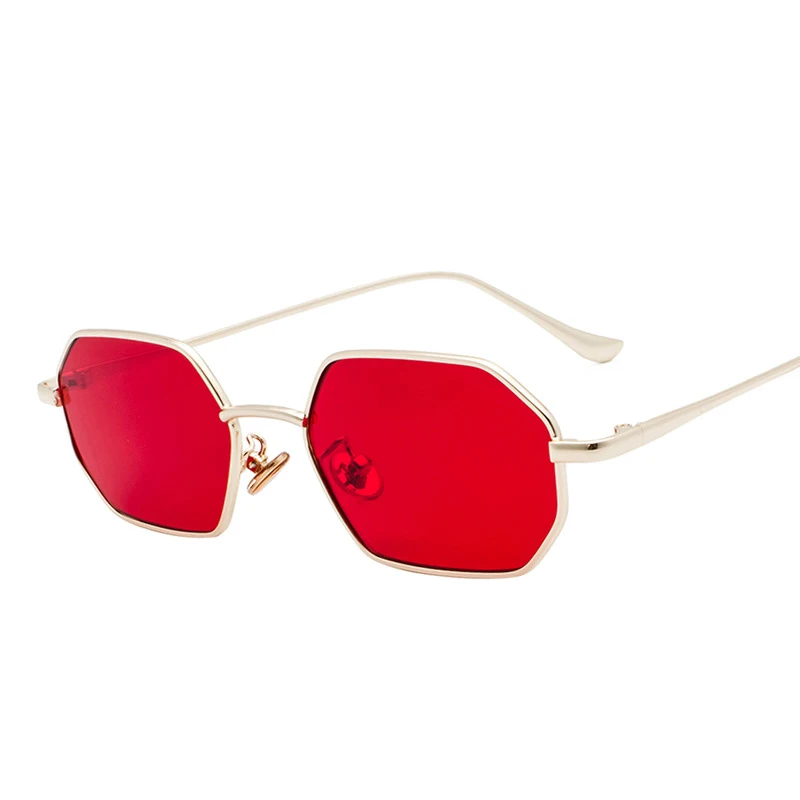 

Metal small sunglass new fashion polygon glasses frame adjustable nose sun shades wholesale unisex sunglasses women men