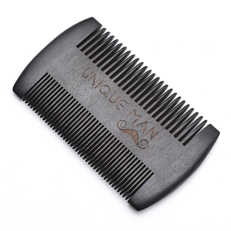 

wholesale mens wide tooth beard comb custom logo private label wooden beard comb, Picture color
