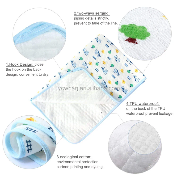 Comfortable Waterproof Urine Mat Baby Reusable Diaper Changing Pad For