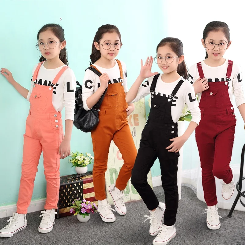

Fashion Casual Jeans Children Cotton Spandex Girls Denim Jeans Overalls For Kids