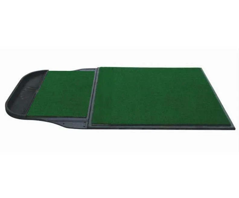 
A B golf swing mat for driving range training 