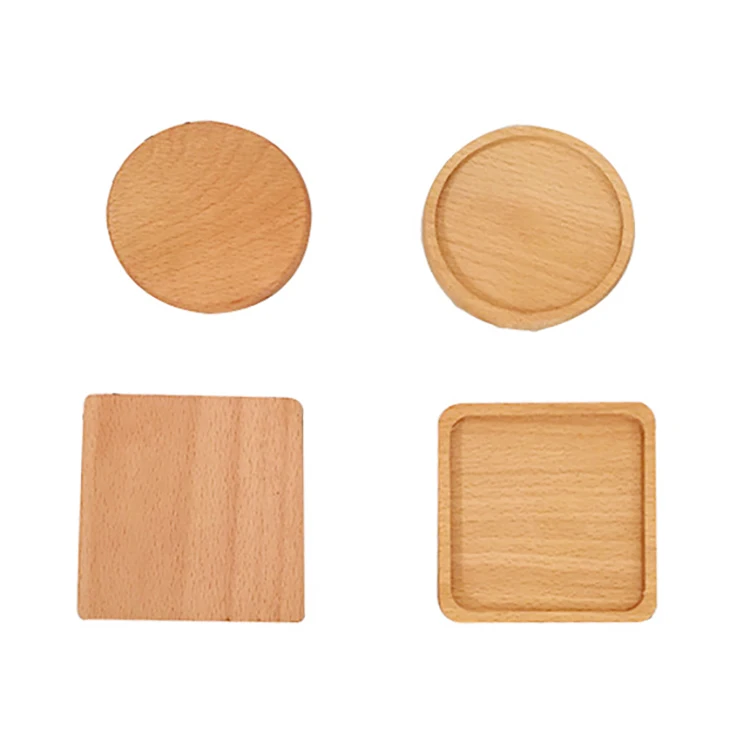 Wood Saucer Cup Mat Wood Tea Coasters Coffee Drink Cup Thermal Insulation Mat 