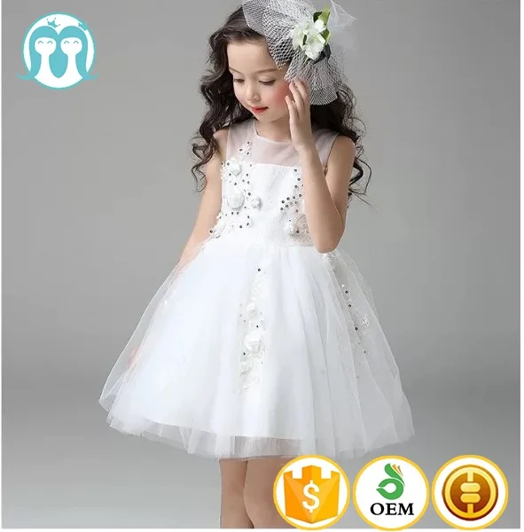 

2017 wholesalers kid girls frock net yarn wedding dress with sequins handmade flowers child garment factory online shop in china, As picture